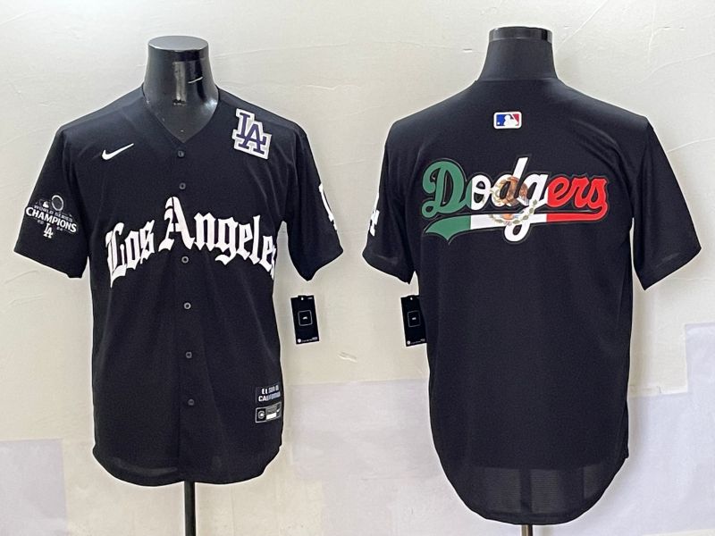 Men Los Angeles Dodgers Blank Black Five generations Joint Name 2025 Nike MLB Jersey style 59->los angeles dodgers->MLB Jersey